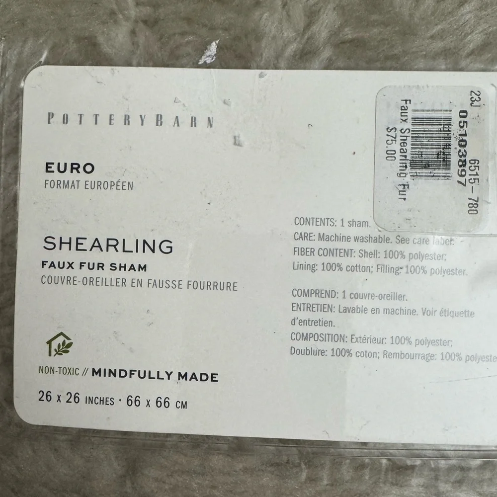Set of Two Luxe Faux Fur Euro Shams Pottery Barn